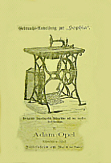 Gebrauchsanleitung, Opel Sophia von 1878,<br />
aus Stadtarchiv Rüsselsheim.